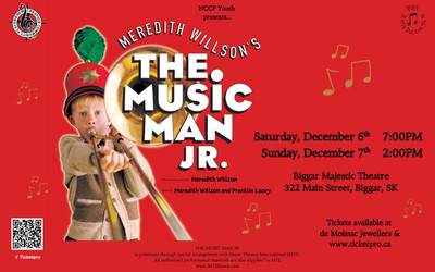 The Music Man Jr., December 6-7, 2025 Majestic Theatre, Biggar, SK