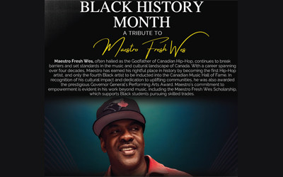 Black History Month Tribute to Maestro Fresh Wes, February 14, 2026 The Five Points Theatre, Barrie, ON