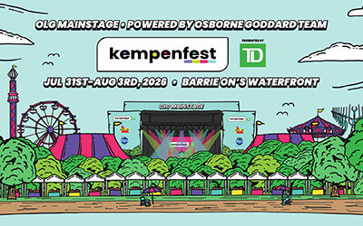 Kempenfest, July 31 - August 3, 2026 OLG MainStage at Allandale Park, Barrie, ON