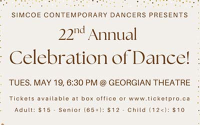 Simcoe Contemporary Dancers presents Celebration of Dance, May 19, 2026 Georgian Theatre, Barrie, ON