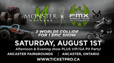 Monster Madness, August 1, 2026 Ancaster Fairgrounds, Ancaster, ON