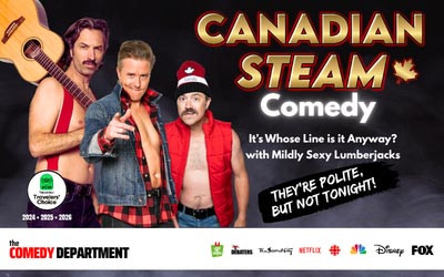 Canadian Steam Comedy presented by the Comedy Department, October 16, 2026 Horizon Stage Performing Arts Centre, Spruce Grove, AB