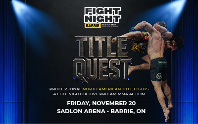 Fight Night Barrie, MMA Event, November 20, 2026 Sadlon Arena, Barrie, ON