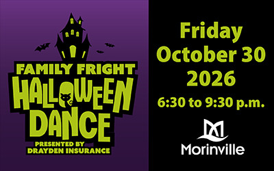 Family Fright Halloween Dance, October 30, 2026 Morinville Community Cultural Centre, Morinville, AB