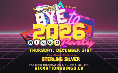 Six Nations Bingo presents New Years Eve, December 31, 2026 Six Nations Bingo, Ohsweken, ON