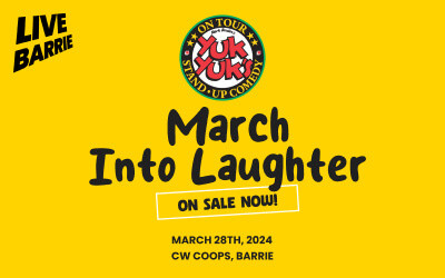 LiveBarrie Presents A YukYuks Comedy Show At CW Coop's!, March 28, 2024 CW Coop's, Barrie, ON
