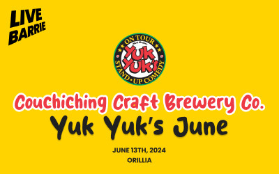 LiveBarrie A YukYuks Comedy Show Event At The Couchiching Craft Brewery!, June 13, 2024 Couchiching Craft Brewery, Orillia, ON